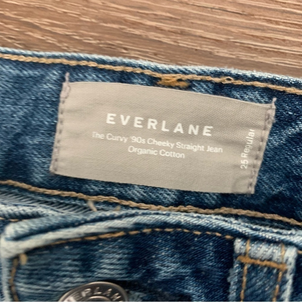 Everlane womens blue the curvy 90s cheeky straight button fly jeans - Picture 5 of 9
